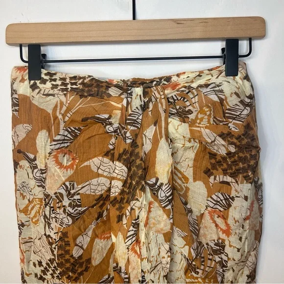 *NWT* Lulus Something Wild Brown Multi Print Twist-Front Midi Skirt, Size Small - Picture 7 of 13